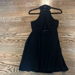 Black halter flowy dress